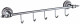 Планка с крючками для ванной (5 крючков) Savol S-06875A латунь хром  (S-06875A)
