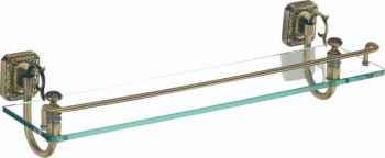 Полка в ванную прямая (стеклянная) 60 см Savol S-006491 латунь бронза
