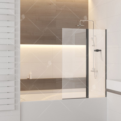 Шторка на ванну RGW SC-11B Screens 1000 мм стекло прозрачное профиль черный (03111110-14)