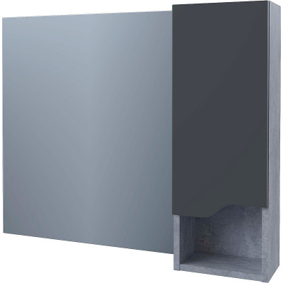 Зеркало со шкафом в ванную Stella Polar Абигель 80 SP-00001106 серое цемент