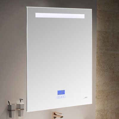 Зеркало в ванную с LED-подсветкой MELANA-6080 подогрев часы Bluetooth MLN-LED023 600х800