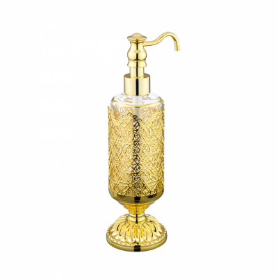MIGLIORE Luxor 26166 дозатор жидкого мыла настольный, стекло, декор золото, золото