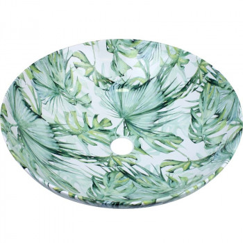 Раковина-чаша Bronze de Luxe 40 3008 белая зеленая круглая