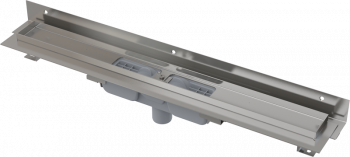 Водоотводящий желоб с порогами для перфорированной решетки и регулируемым воротником к стене, вертикальный сток AlcaPlast APZ1104-550