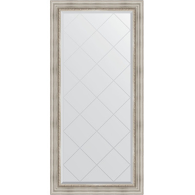 Зеркало настенное Evoform ExclusiveG 158х76 BY 4276 с гравировкой в багетной раме Римское серебро 88 мм