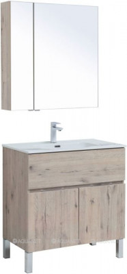 Комплект мебели для ванной Aquanet Алвита New 80 1 ящик, 2 дверцы, дуб веллингтон белый (00274217)