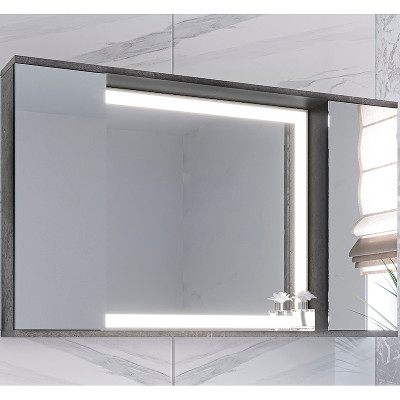 Зеркало со шкафом в ванную Stella Polar Дэрри 100 SP-00001039 с подсветкой Бетон цемент