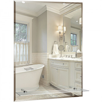Зеркало в ванную Silver Mirrors Модерн-Люкс 50 00000012 c полкой и фацетом