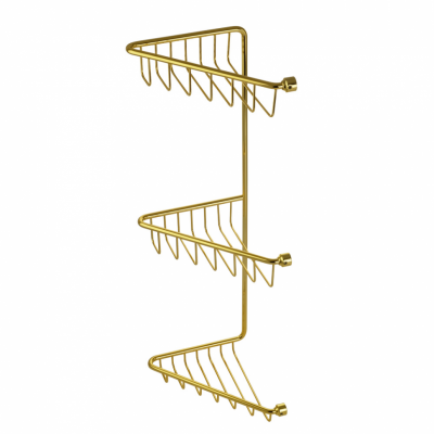 MIGLIORE Complementi 22055 полка-решетка угловая трехуровневая, золото