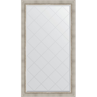 Зеркало настенное Evoform ExclusiveG 171х96 BY 4405 с гравировкой в багетной раме Римское серебро 88 мм