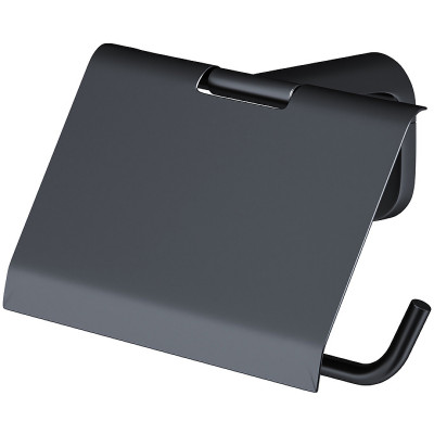 Настенный держатель туалетной бумаги AM.PM X-Joy A84341422 с крышкой черный матовый