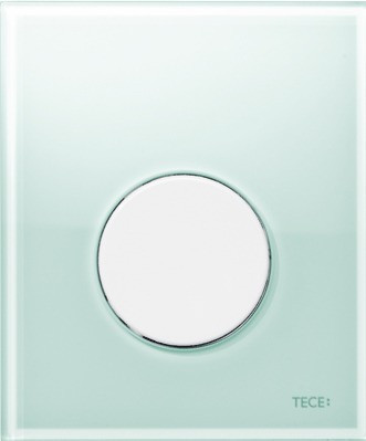 TECE TECEloop Urinal, панель смыва для писсуара стеклянная. Стекло зеленое, клавиша белая. 9242651