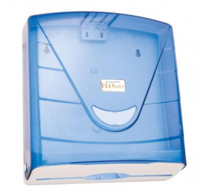 Диспенсер для листовых полотенец Primanova прозрачно-голубой, 26х28х9 см ABS- пластик
