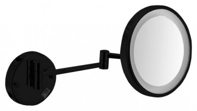 Увеличительное зеркало для ванной Vanity с LED подсветкой и регулировкой Nofer 08006.N, черное