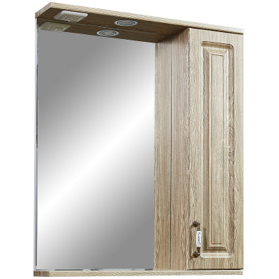 Зеркало со шкафом в ванную Stella Polar Кармела 65/С SP-00000181 с подсветкой Карпатская ель