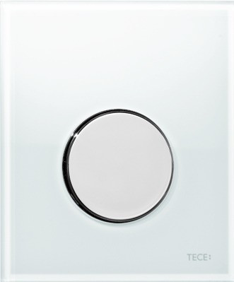 TECE TECEloop Urinal, панель смыва для писсуара стеклянная. Стекло белое, клавиша хром глянцевый. 9242660