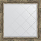 Зеркало настенное Evoform ExclusiveG 83х83 BY 4307 с гравировкой в багетной раме Старое дерево с плетением 70 мм  (BY 4307)