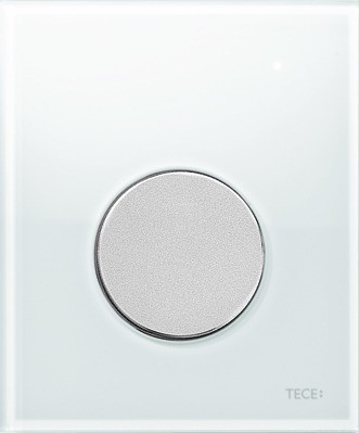 TECE TECEloop Urinal, панель смыва для писсуара стеклянная. Стекло белое, клавиша хром матовый. 9242659