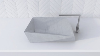 BetON WВ-602 Накладная раковина из бетона белого оттенка в стиле Лофт