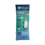 Мешки для мусора "MERIDA TOP" 12-15л рулон 20 шт., белые, с завязками, ароматизированные, размер C