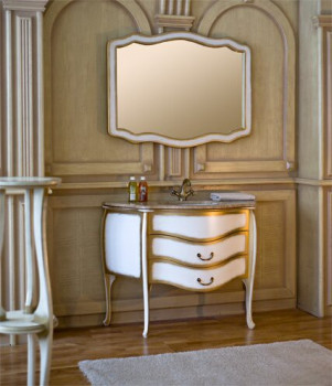 Аллигатор-мебель Royal Престиж 115A комплект мебели для ванной (белый с золотой патиной), массив дуба