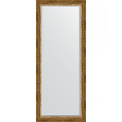Зеркало настенное Evoform Exclusive 153х63 BY 3562 с фацетом в багетной раме Состаренная бронза с плетением 70 мм