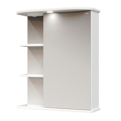 Зеркальный шкафчик Onika Карина 55 белый, правый, с подсветкой (205513)