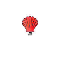 Primanova M-B2503-18 декоративный крючок ракушка, красный