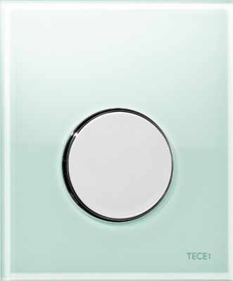 TECE TECEloop Urinal, панель смыва для писсуара стеклянная. Стекло зеленое, клавиша хром глянцевый. 9242653