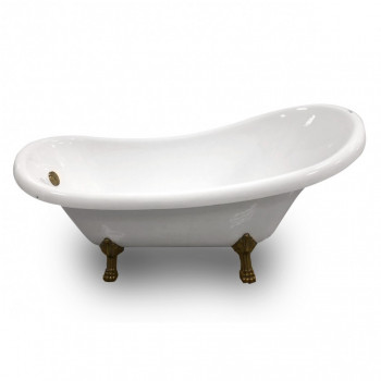 Акриловая ванна GEMY G9030 D с ножками 175х82х82 см, белая/бронза