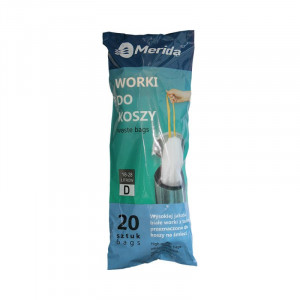 Мешки для мусора "MERIDA TOP" 18-28л рулон 20 шт., белые, с завязками, ароматизированные