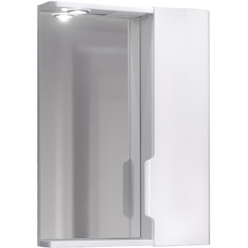 Зеркало со шкафчиком Jorno Moduo Slim 50 Mod.03.50/W с подсветкой белый глянец прямоугольное