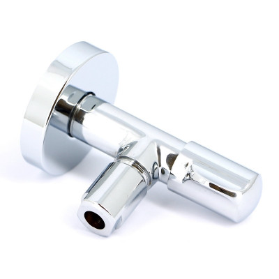Вентиль Н-обжим Uni-Fitt 1/2" х 10 мм (3/8") LUX, для подключения бачков / смесителей, хромированный, рукоятка металл (186L2500)