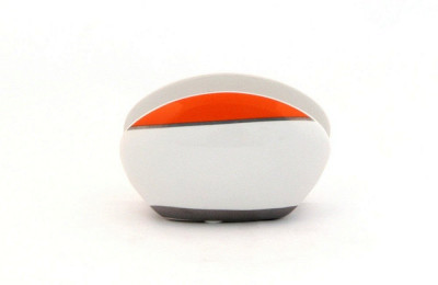 Держатель для салфеток Primanova белый с серой и оранжевой полосой, ATRIA, 11х6,5х7 см керамика