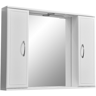 Зеркало со шкафом в ванную Stella Polar Концепт 90/С SP-00000131 с подсветкой белое