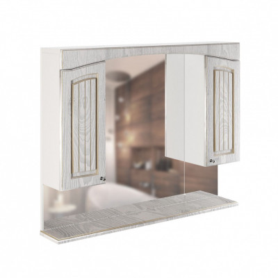 Зеркальный шкаф в ванну навесной  MIXLINE Крит-105 патина золото (533129)