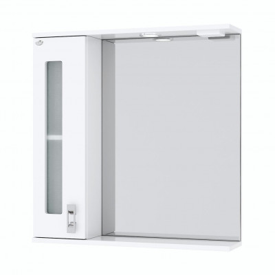 Зеркальный шкафчик Onika Кристалл 67 белый, левый, с подсветкой (206705)