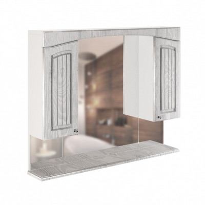 Зеркальный шкаф в ванну навесной  MIXLINE Крит-105 патина серебро (533128)