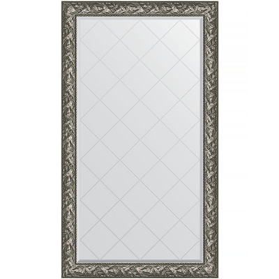 Зеркало настенное Evoform ExclusiveG 173х98 BY 4415 с гравировкой в багетной раме Византия серебро 99 мм