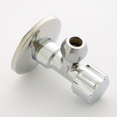 Вентиль Н-обжим Uni-Fitt 1/2" х 10 мм (3/8") для подключения бачков / смесителей, хромированный, рукоятка пластик (186A2500)