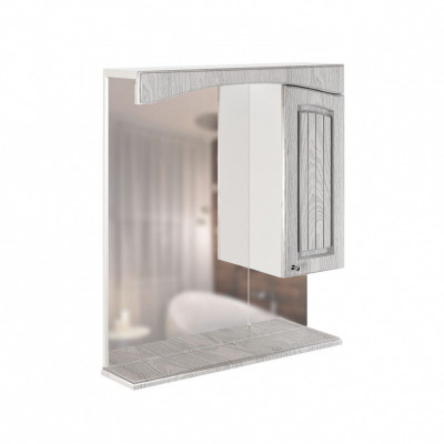 Зеркальный шкаф в ванну навесной  MIXLINE Крит-75 патина серебро (533132)