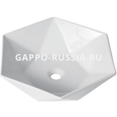 Раковина керамическая Gappo накладная белая (GT502) 54x54x14,5 см
