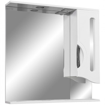 Зеркало со шкафом в ванную Stella Polar Сильва 80/С SP-00000206 с подсветкой белое