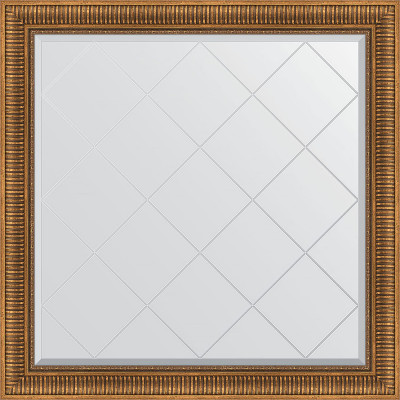 Зеркало настенное Evoform ExclusiveG 107х107 BY 4455 с гравировкой в багетной раме Бронзовый акведук 93 мм