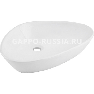 Раковина керамическая Gappo накладная угловая белая (GT505) 59x39,5x13,5 см