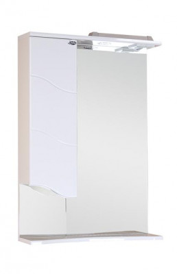 Зеркальный шкафчик Onika Лайн 58 белый, левый, с подсветкой (205819)