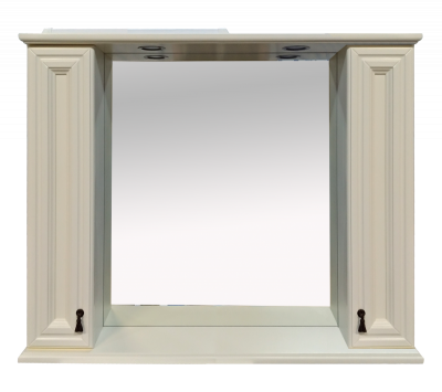 Misty Лувр 105 Зеркало с 2мя шкафчиками, слоновая кость 105х80 (П-Лвр03105-10142Ш)