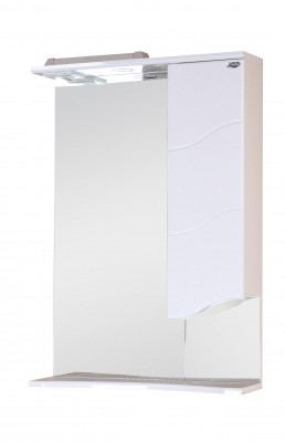 Зеркальный шкафчик Onika Лайн 58 белый, правый, с подсветкой (205820)