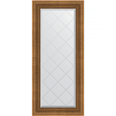 Зеркало настенное Evoform ExclusiveG 127х57 BY 4068 с гравировкой в багетной раме Бронзовый акведук 93 мм