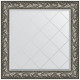 Зеркало настенное Evoform ExclusiveG 89х89 BY 4329 с гравировкой в багетной раме Византия серебро 99 мм  (BY 4329)